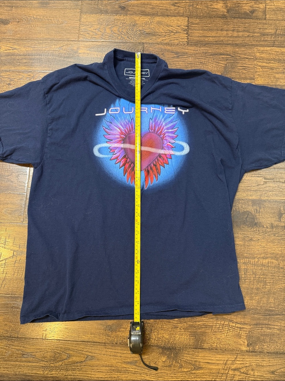 Journey Band Tee with Heart Wings Graphic - Navy 2006 tour 1X - Picture 4 of 5